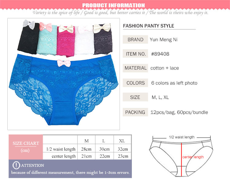 Wholesale Comfortable Soft Lace Cotton Panties Women's Transparent Ladies Lingerie Underwear