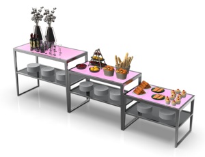 Hôtel de luxe 4 et 5 étoiles restauration restaurant 3 couches buffet assiette gâteau présentoir salade et sushi stand riser pour plat - Product Image 3