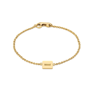Bracelet manchette unisexe en acier inoxydable plaqué or Angelina avec pendentif lettre I – Bijou tendance, idée cadeau - Product Image 1