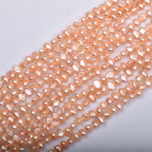 Baroque ngọc trai tự nhiên sợi Ins Retro đào trắng tím 4mm hạt ngọc trai cao cấp bán buôn bán quý Vòng cổ - Product Image 5