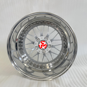 Jantes en alliage forgé sur mesure SJ, 2 pièces, maille chromée polie, concaves, 17, 18, 19, 20 pouces, 5x114.3, 5x120, 5x130 pour BMW, Audi, Tesla - Product Image 6