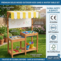Table de jeu sensoriel moderne en bois pour enfants avec bassin surélevé et auvent, pour l'extérieur, jardin et cour