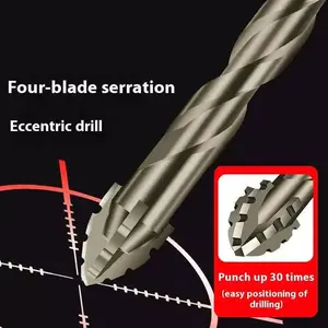 Four-<b>Edged</b> Serrations Drill Bit Set Drilling <b>Tools</b> for Glass Tile and Concrete 6/8/10/12mm Multifunction Drill Bit Set <b>Tools</b> - Product Image 2