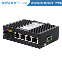 10/100m taux de transmission de fibre optique à rj45 convertisseur de média 5 ports commutateur industriel