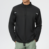 Veste Longues Manches Décontractée d'Automne et d'Hiver pour Hommes, T-Shirt de Course Chaleur, Manteau de Fitness de Gymnastique, Hauts de Sport Adultes Personnalisables