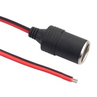 Kabel Pigtail Soket Pemantik Rokok 18AWG 300mm, Kabel Terminal Baterai, Harness Kabel Daya untuk Otomotif, Sepeda Motor, RV