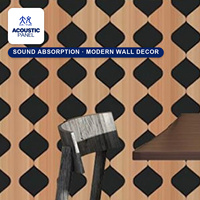Grille acoustique contemporaine minimaliste en bois ajouré, motif losange, couleurs contrastées, 3D, écologique, pour salon et chambre