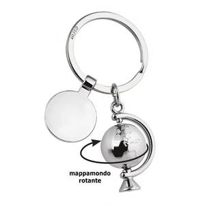 Customizable 3D <b>Globe</b> Keychain Silhouette in Metal Rubber Glass with Custom Logo for Business Use - Product Image 2