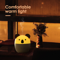 Diffuseur d'arômes ultrasonique en forme de koala mignon, 160 ml, rechargeable par USB, humidificateur, veilleuse pour la décoration de la chambre des enfants