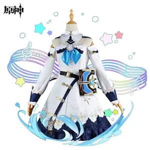 Anime Game Genshin Impact Barbara Cosplay Costume Party Dress Wig Adult Women Halloween Carnival Cosplay Clothing Outfit