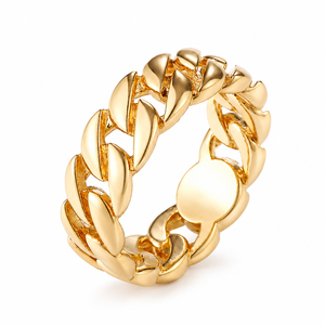 Anello a Catena Bicolore per Uomo, Stile Punk, Gioiello da Dito Trendy e Vistoso - Product Image 3