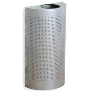 Cestino per Rifiuti Semicircolare 45 L in Metallo Perforato per Uso Esterno - Product Image 2