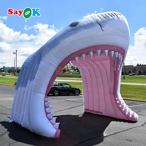 Sayok <span class=keywords><strong>Pas</strong></span> <span class=keywords><strong>Cher</strong></span> Gonflable Arche De Requin Tête De Requin Gonflable Arche Entrée Bouche De Requin Tunnel Gonflable pour Scène D'événement De Fête - Product Image 6