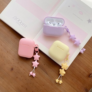 Étui de chargement en silicone souple couleur unie avec pendentif étoile pour écouteurs sans fil 1 <span class=keywords><strong>2</strong></span> 3 4 Pro2 et Pro3 - Product Image 1