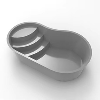Geräumiger Fiberglas-Einbaupool für Kinder, Beheizt, Langlebig, für den Außenbereich, Heim-Spa-Nutzung, mit Mini-Boot und Leiter