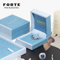 FORTE Coffret à bijoux en velours coréen à bord épais et bombé, design de luxe, nouveau modèle, logo personnalisé, vente en gros pour emballage cadeau