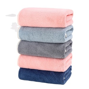 Coral Fleece Solid Color Towels 35x75cm Absorbent Home Use Microfiber Rectangular Towel - Product Image 5
