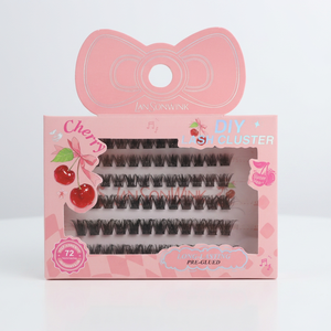 LANSONWINK <strong>Cherry</strong> Pre-Glued <strong>Lash</strong> Cluster Set 72H Long-Lasting Waterproof DIY False <strong>Lashes</strong> - Product Image 1