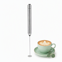 Fouet à café électrique automatique en acier inoxydable alimenté par piles AAA, mousseur à lait portable multifonctionnel, mousseur à main
