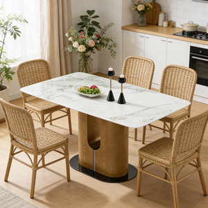 Mesa de Comedor de Mármol de Mediados de Siglo, Estilo Italiano Ultra Minimalista, Rectangular, para Apartamentos Pequeños, Moderna - Product Image 2
