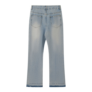 <span class=keywords><strong>Jean</strong></span> en denim léger personnalisable pour <span class=keywords><strong>homme</strong></span>, bleu délavé, coupe slim évasée, imprimé <span class=keywords><strong>poche</strong></span> <span class=keywords><strong>arrière</strong></span>, coupe droite vintage, idéal pour l'été - Product Image 4