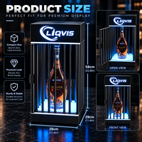 Présentoir à bouteilles en métal doré moderne LiqVis, robuste, personnalisable, éclairé par LED, pour club, fête, mariage