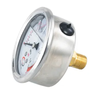 Water Pressure Gauge Glycerin Filled Liquid Filled Meter With 1/4 Inch Quick High And Low Pressure Gauge Back Connection