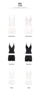 Cami sexy à coupe 3/4 en dentelle pour femme, débardeur à col en V avec bretelles spaghetti réglables, et shorty taille basse respirant en dentelle pour femme - Product Image 3