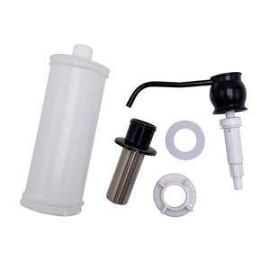 Distributeur de savon mural manuel moderne en cuivre chromé noir avec tête de pression ronde 280g pour cuisine et salle de bain - Product Image 1