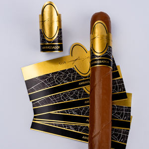 Gepersonaliseerde Banda De Cigarros Op Maat Bedrukt Luxe Sigarenband Ringlabel Goudfolie Reliëf Bandas Para Cigarros - Product Image 2