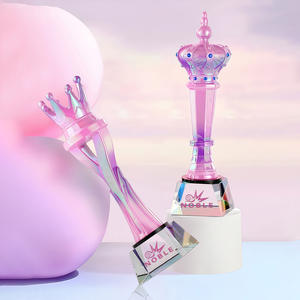 Premio de Resina Rosa Creativo Grabado Personalizado con Base de Cristal para Campeón de Danza <span class=keywords><strong>Infantil</strong></span> - Product Image 3