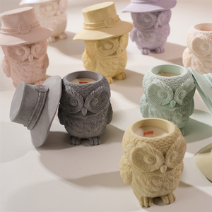 <strong>Owl</strong> <strong>Candle</strong> Jar Concrete Silicone Mold <strong>Owl</strong> Wax Melt Burner Plaster Storage Silicone Mould <strong>Owl</strong> <strong>Candle</strong> <strong>Holder</strong> Mold - Product Image 2