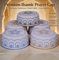 Chapeau ethnique islamique en polyester au crochet pour homme Boran, brodé à la machine, idéal pour la prière quotidienne (vente en gros)