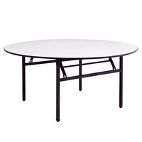 Table carrée d'hôtel moderne et minimaliste en métal avec panneaux latéraux pliables et plateau ignifuge pour salles à manger d'hôtel et conférences