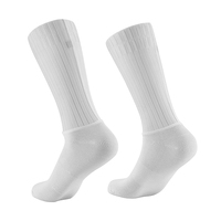 Chaussettes antidérapantes d'été en silicone pour hommes, tricotées à la ligne blanche, pour cyclisme, vélo, course à pied, calcetines, ciclismo