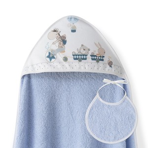 Jirafa-Bicicleta + bavaglino per bambini 100% cotone blu modello animale per ragazzi neonato a Yoga prodotto per la cura del bagno - Product Image 1