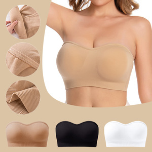 <span class=keywords><strong>Reggiseno</strong></span> a fascia <span class=keywords><strong>senza</strong></span> <span class=keywords><strong>spalline</strong></span> push-up in nylon imbottito antiscivolo <span class=keywords><strong>senza</strong></span> cuciture a copertura totale per donna, <span class=keywords><strong>senza</strong></span> <span class=keywords><strong>ferretto</strong></span>, taglie forti - Product Image 2