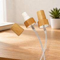 Bocaux à épices en bambou naturel avec couvercle à vis et pompe pulvérisatrice – Idéal pour la cuisine, le garde-manger et le pique-nique