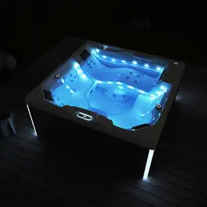 Bain à remous de luxe spa led 6 personnes de haute qualité jjacuzzi baignoire spa extérieur massage autoportant bulles tourbillons hydro massage