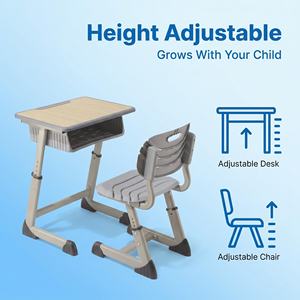 Ensemble de chaise et de bureau pour étudiants, ergonomique, respirant, réglable en hauteur, pour adolescents, pour la maison, la salle de classe, l'étude - Product Image 6