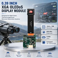 Módulo de Pantalla Micro OLED OLEDoS de 0.39 Pulgadas, 1024x768 XGA, 600 Nits, con Placa Controladora CVBS para Binoculares de Visión Nocturna