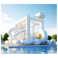 Château gonflable durable et imperméable en PVC, 13x13 pieds, blanc, pour mariage, fête, ou événement