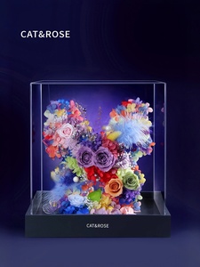 Fleur <span class=keywords><strong>éternel</strong></span>le, rose papillon, fleur véritable, bouquet, boîte cadeau, sensation haut de gamme, Saint-Valentin, Noë<span class=keywords><strong>l</strong></span>, anniversaire, mariage - Product Image 4