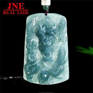 Pendentif en pierre de jade glacé naturel de type A, motif Dragon <span class=keywords><strong>Wangzi</strong></span> Chenglong, Dragon du Zodiaque atmosphérique, pour Hommes et Femmes - Product Image 2