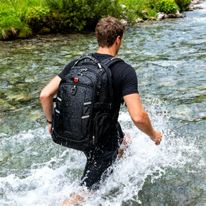 Mochila Impermeable con Tiras Reflectantes, Multifuncional, 300D, Compatible con Sistema de Hidratación, con Orificio para Cable, para Viajes - Product Image 3