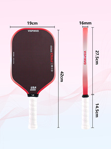 ไม้พายพิคเคิลบอลสีแดงรุ่นที่สี่ ทำจากคาร์บอนไฟเบอร์เคฟลาร์ T700 ลายเฮอร์ริงโบน เหมาะสำหรับการแข่งขัน แกนในแบบรังผึ้ง - Product Image 5