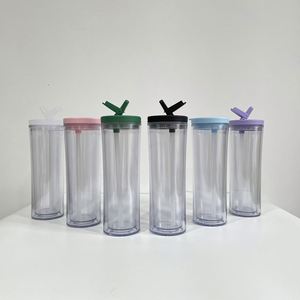 Gobelets réutilisables en plastique à double paroi, forme incurvée, pour boissons froides, vierges, effet boule à neige, phosphorescents - Product Image 4