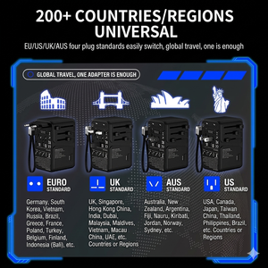 Convertitore di Tensione da 220V a 110V World Pin, Adattatore da Viaggio Tipo C per UK, US, EU, AU, per Asciugacapelli e Ferro Arricciacapelli - Product Image 5