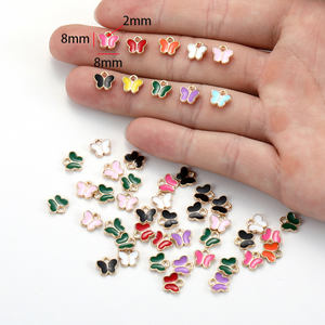 50 unids/bolsa 10 colores esmalte Animal mariposa encantos DIY pendiente Metal colgante collar encantos para joyería suministros <span class=keywords><strong>W275</strong></span> - Product Image 2