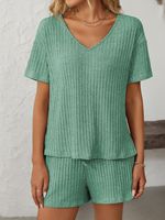 Ensemble haut et short en dentelle de couleur unie pour femmes, style streetwear, 100% coton, écologique, décontracté, tenue d'été en deux pièces